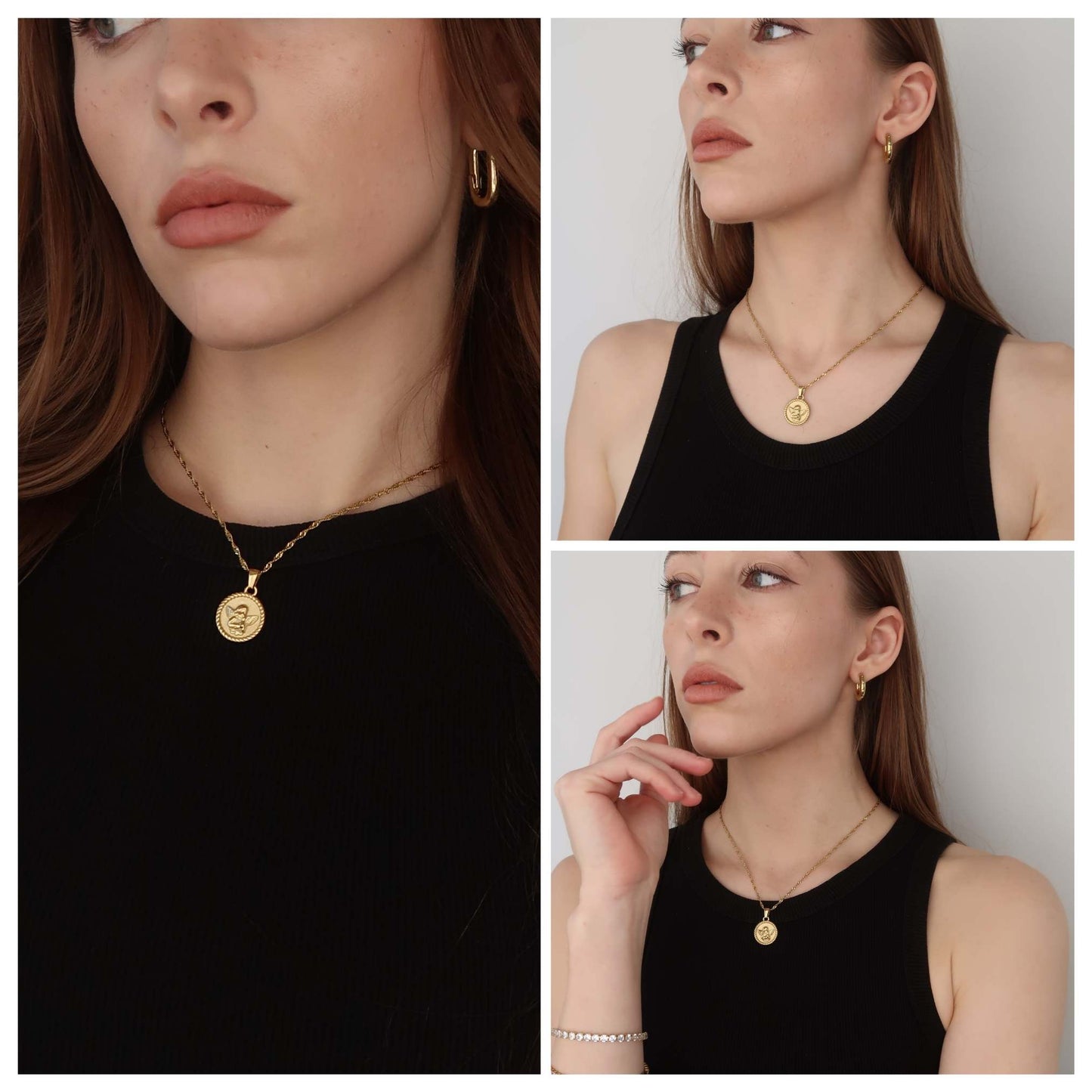 ANGEL BABY - Gold Singapore Chain Necklace 40cm (stainless steel)