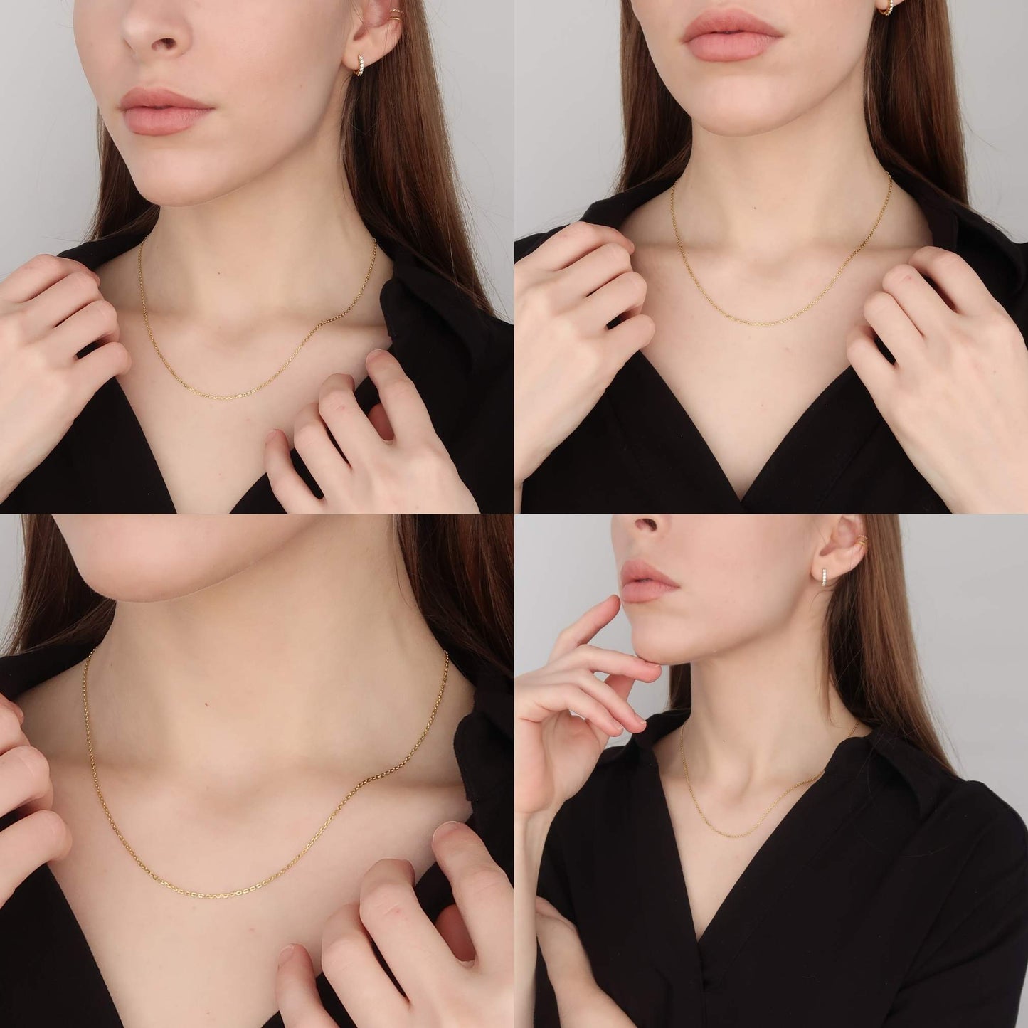 45cm Gold Thin Necklace Chain - Made from Sterling Silver