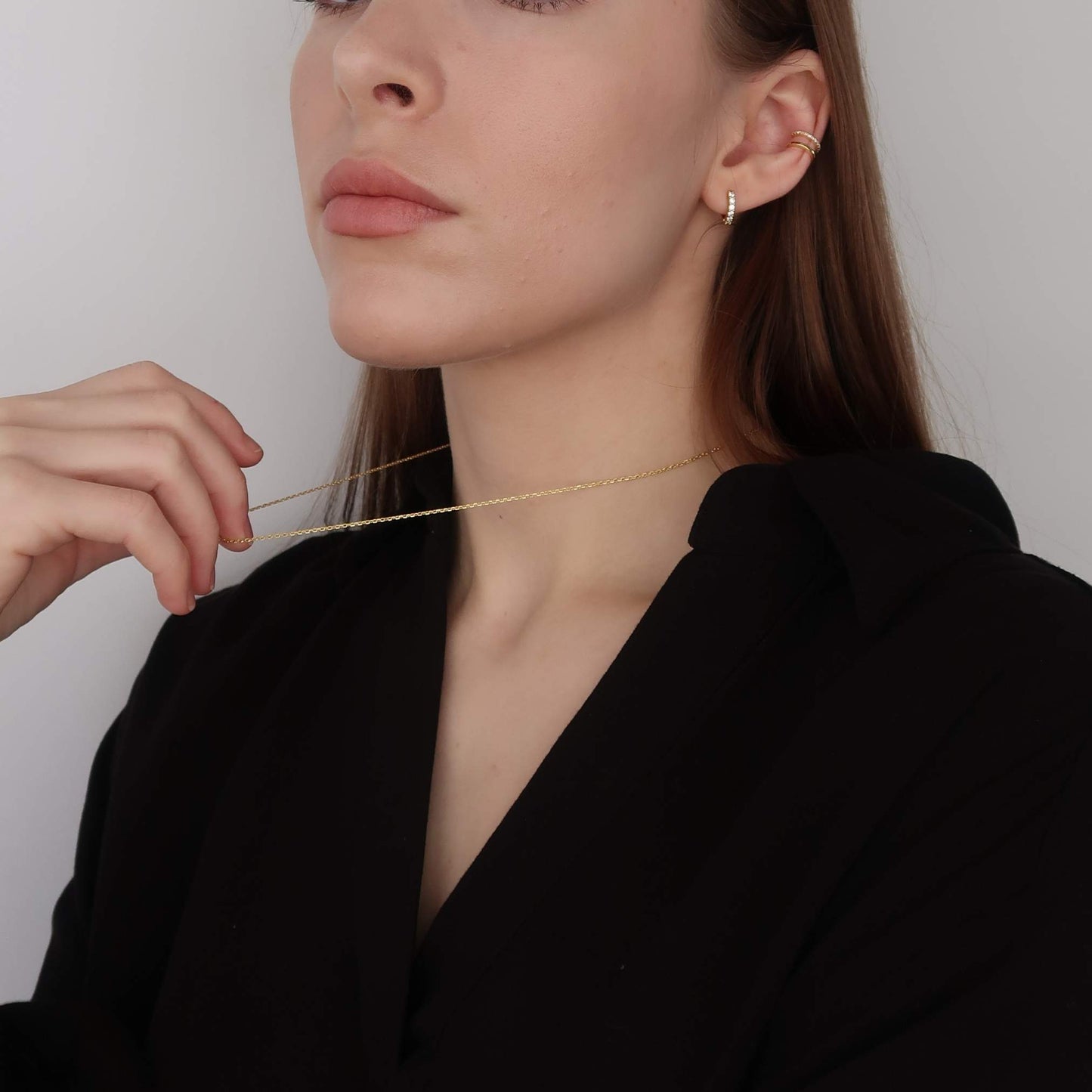 45cm Gold Thin Necklace Chain - Made from Sterling Silver