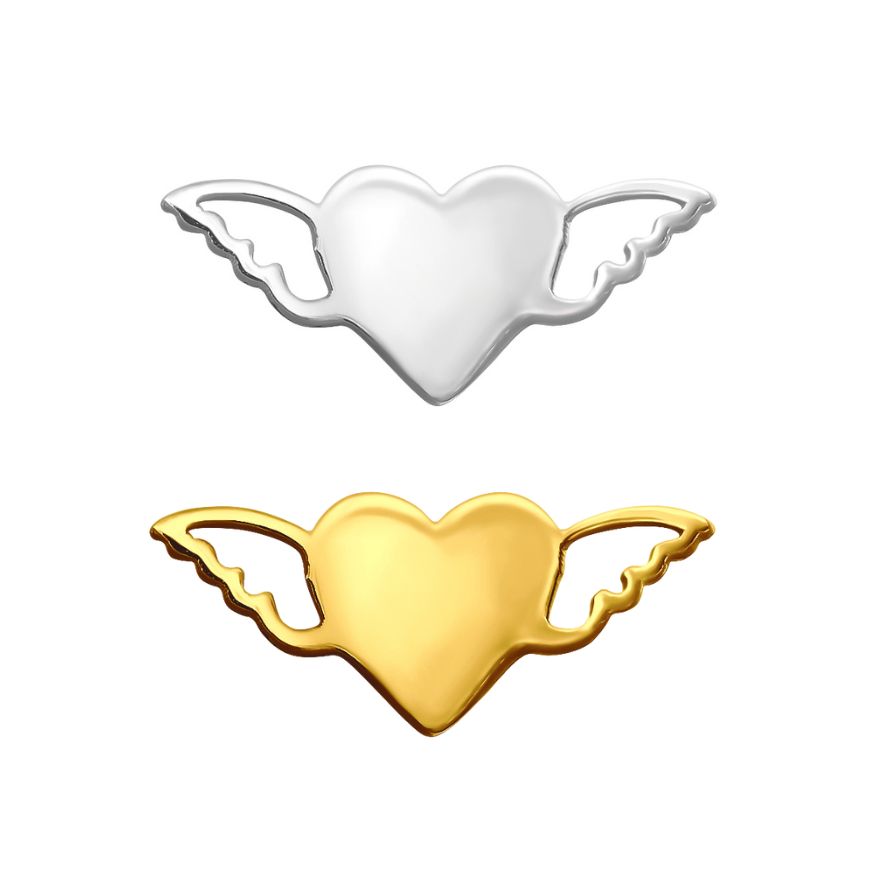 Angel Heart Earrings, Stainless Steel