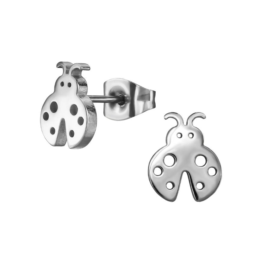 Fun Steel Studs - LadyBug Earrings, Alien, Penguin & Dog Paw Heart Earrings