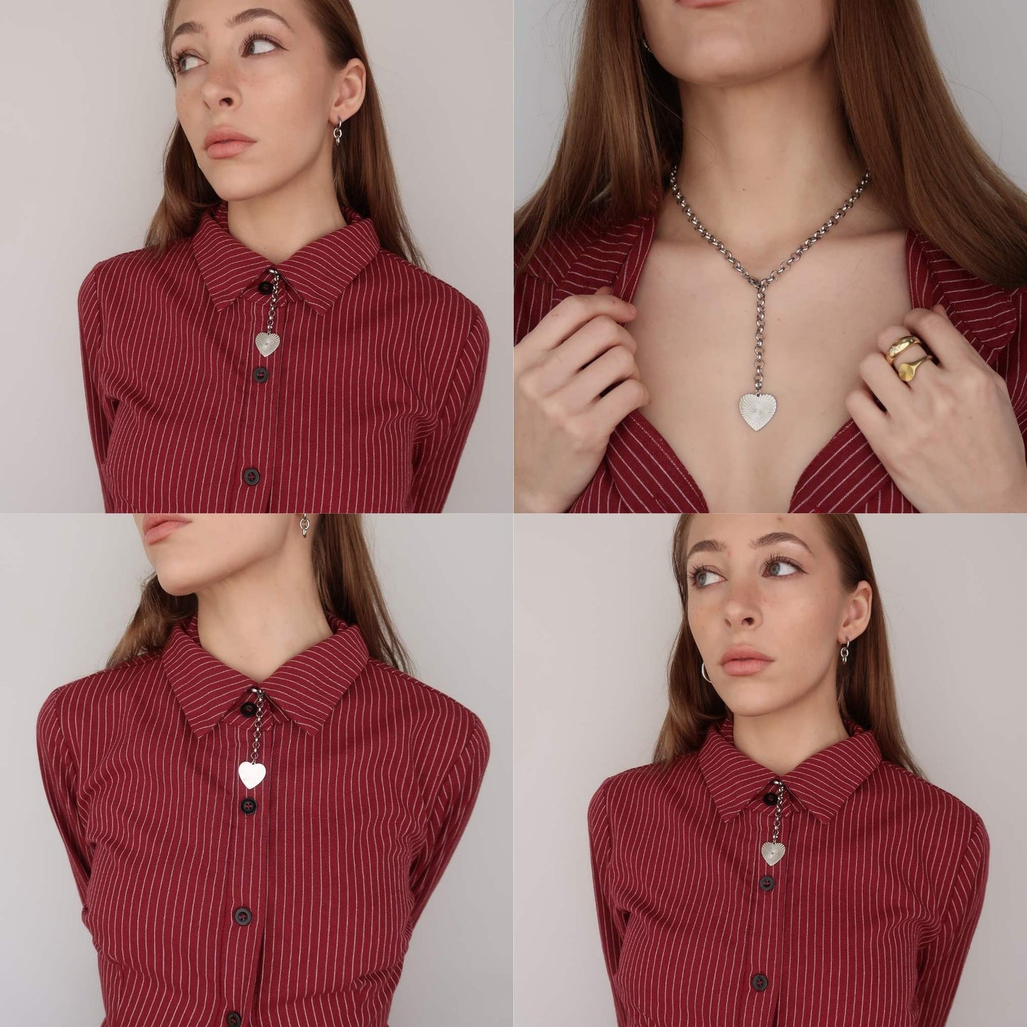 Silver Statement Heart Necklace (stainless steel)