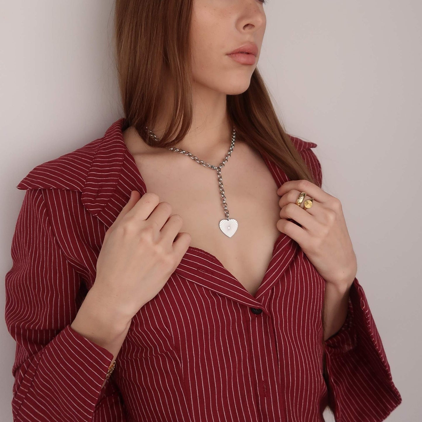 Silver Statement Heart Necklace (stainless steel)