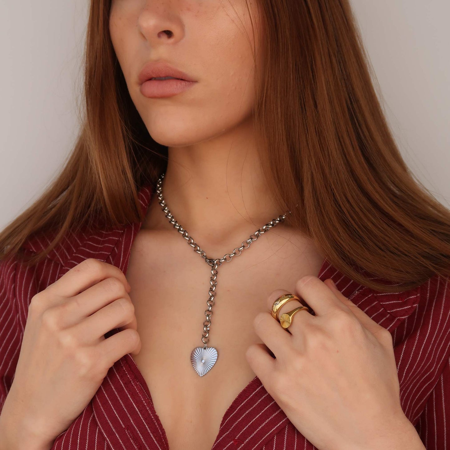 Silver Statement Heart Necklace (stainless steel)