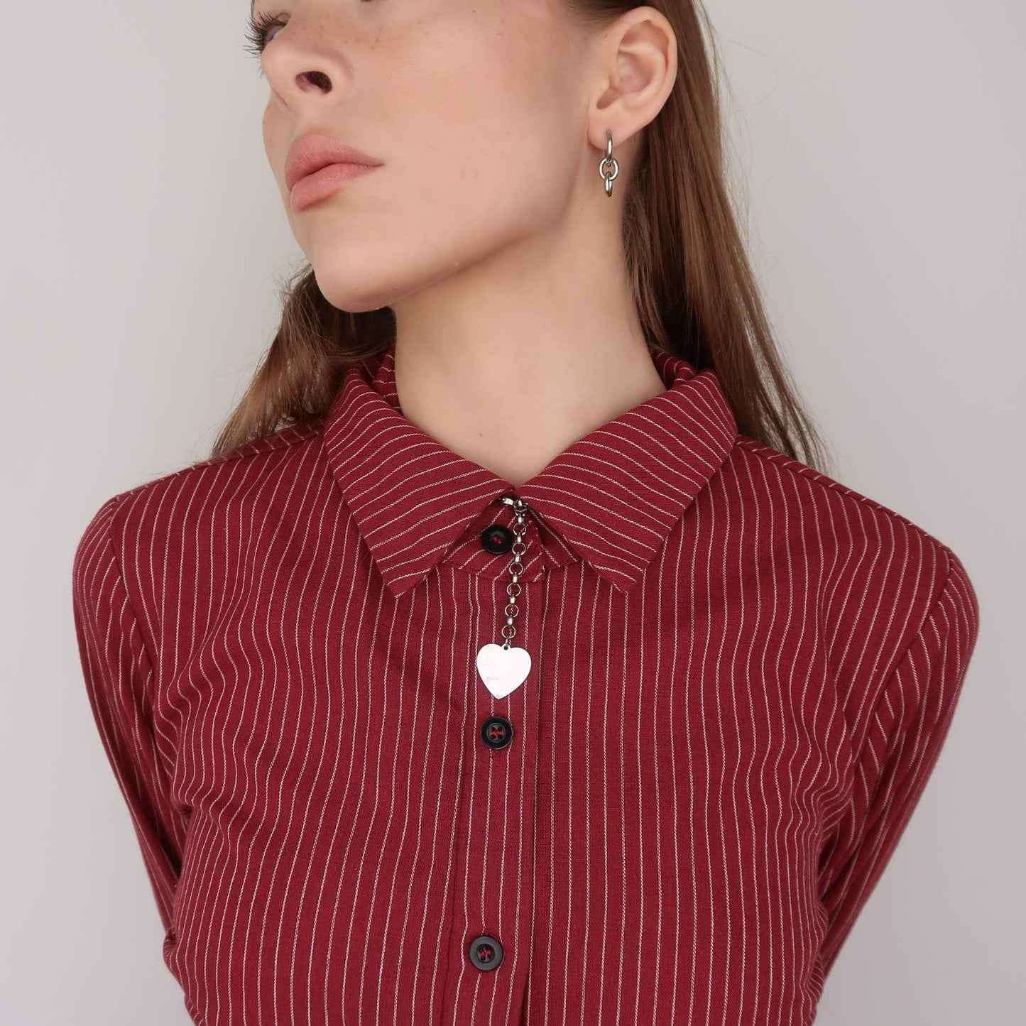 Silver Statement Heart Necklace (stainless steel)