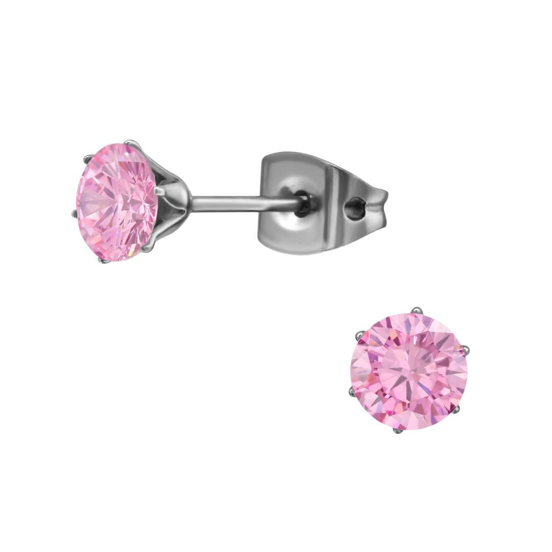 CHUNKY CRYSTAL TITANIUM STUDS: PUSH BACK EARRINGS FOR SENSITIVE EARS