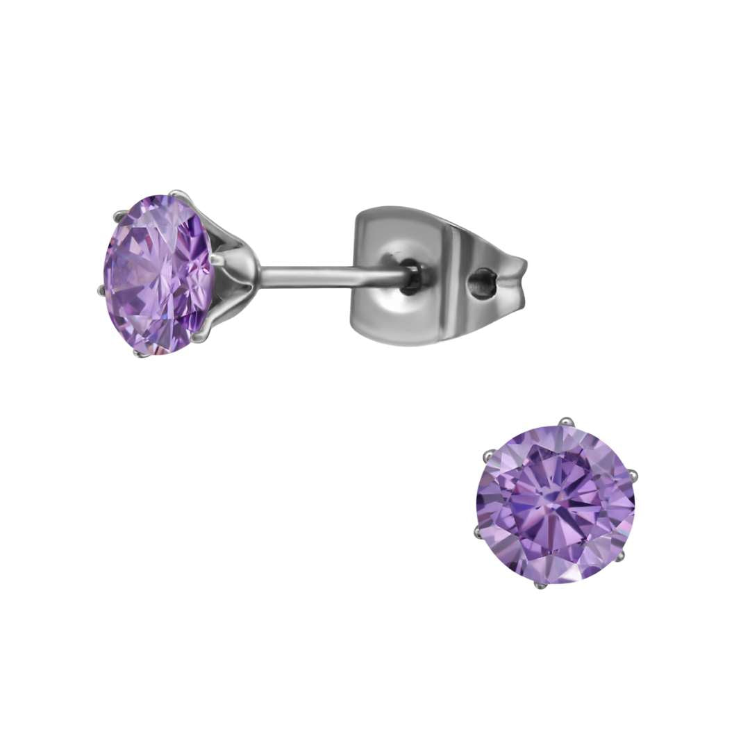 CHUNKY CRYSTAL TITANIUM STUDS: PUSH BACK EARRINGS FOR SENSITIVE EARS