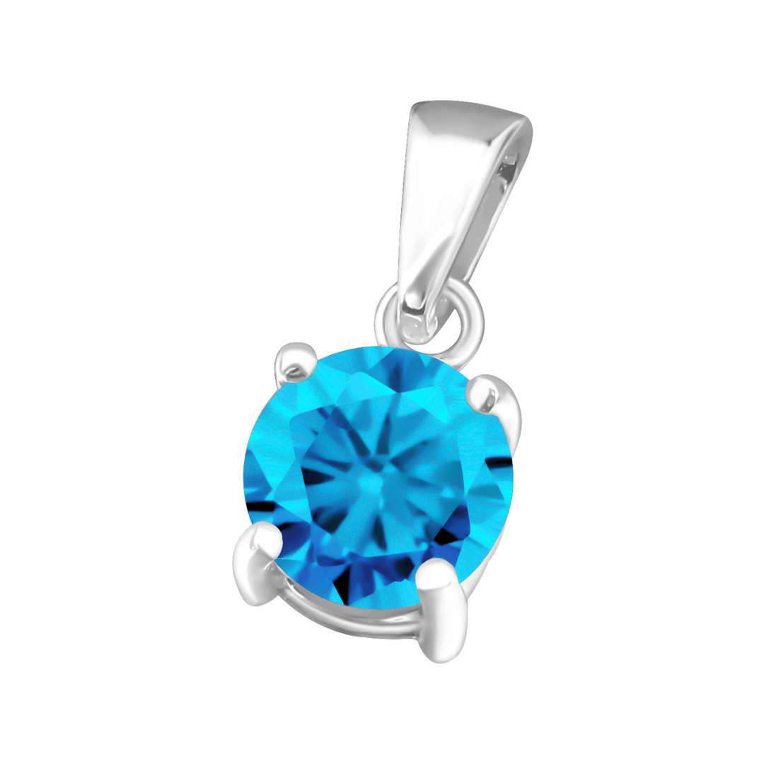 925 Birthstone Pendant - Sterling Silver & Cubic Zirconia