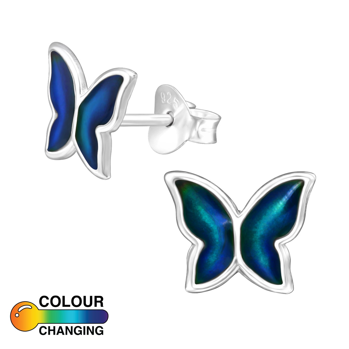 Butterfly Earrings, Kids Colour Changing Mood Studs