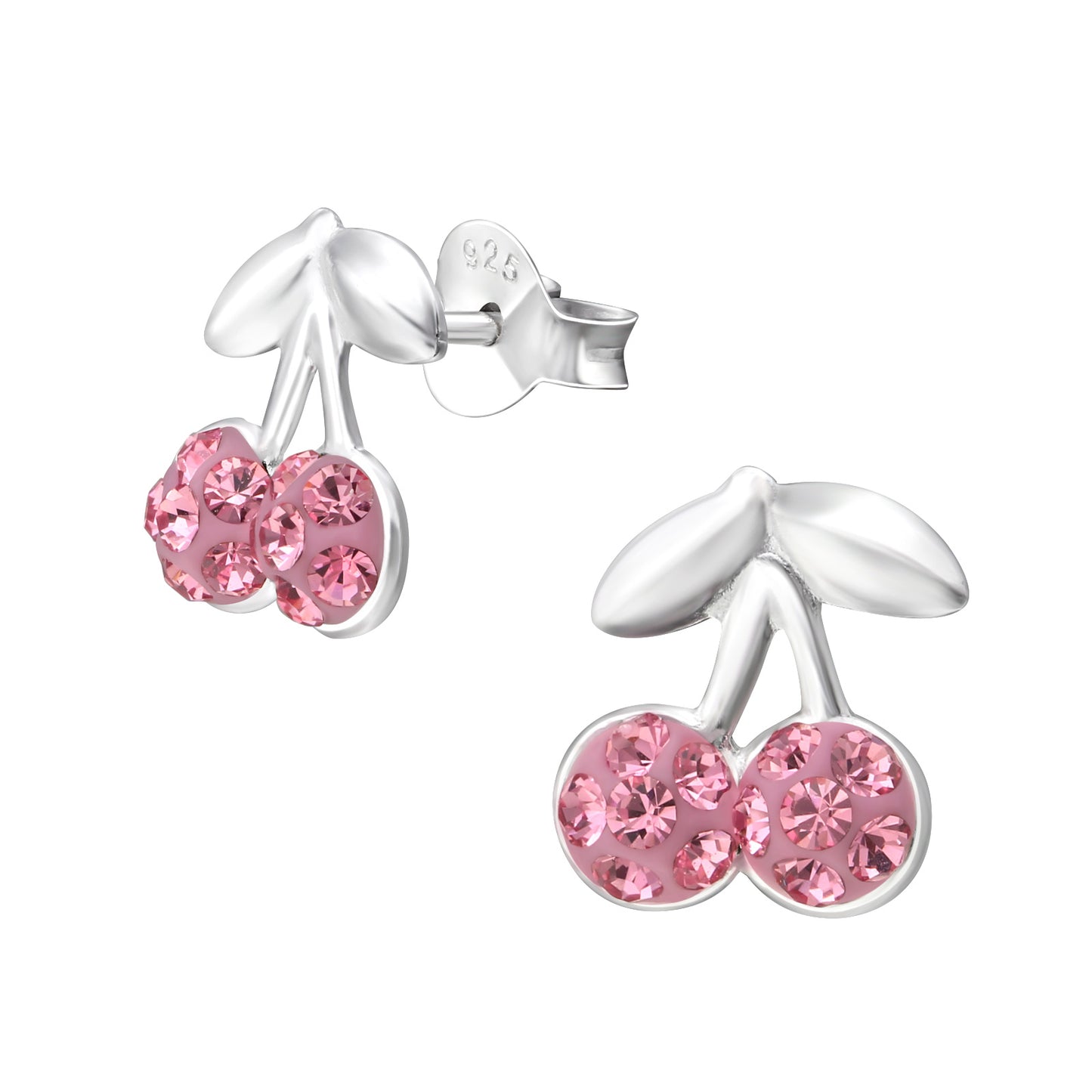Cherry Stud Crystal Earrings - Kids Sparkle Jewellery