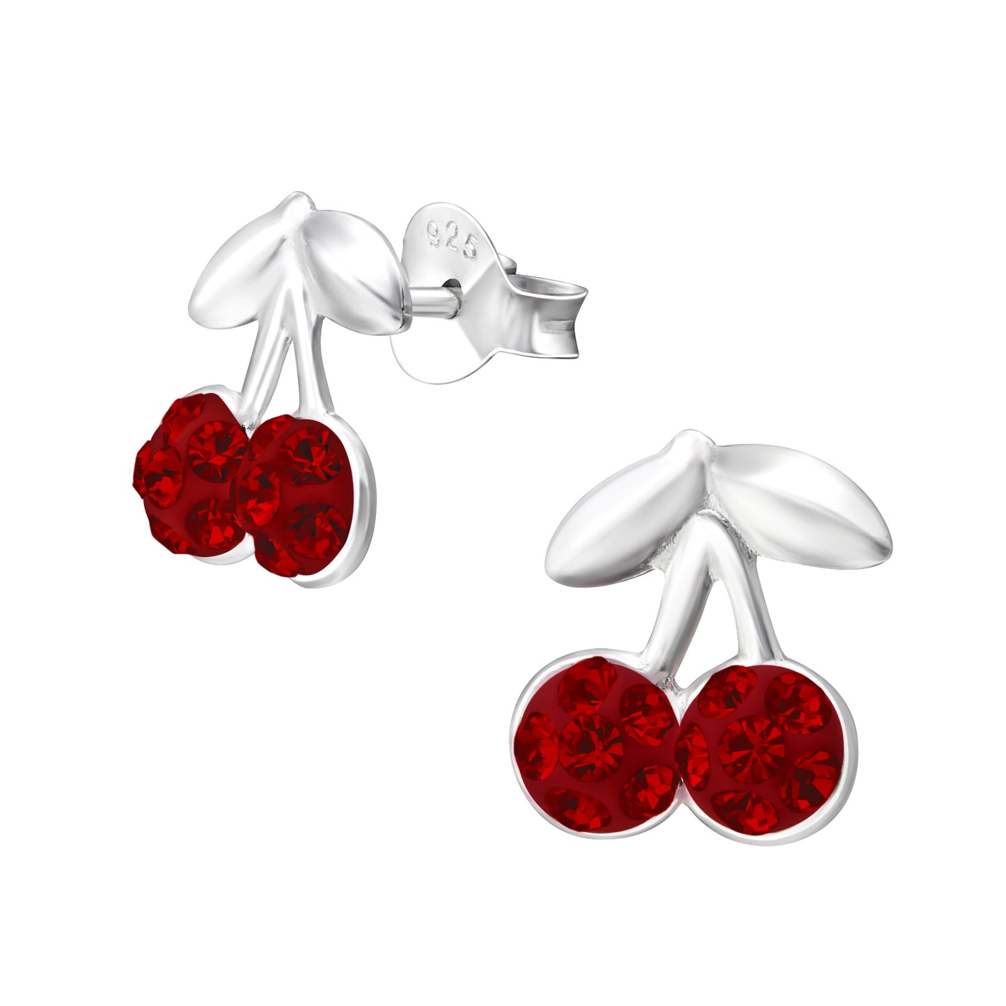 Cherry Stud Crystal Earrings - Kids Sparkle Jewellery