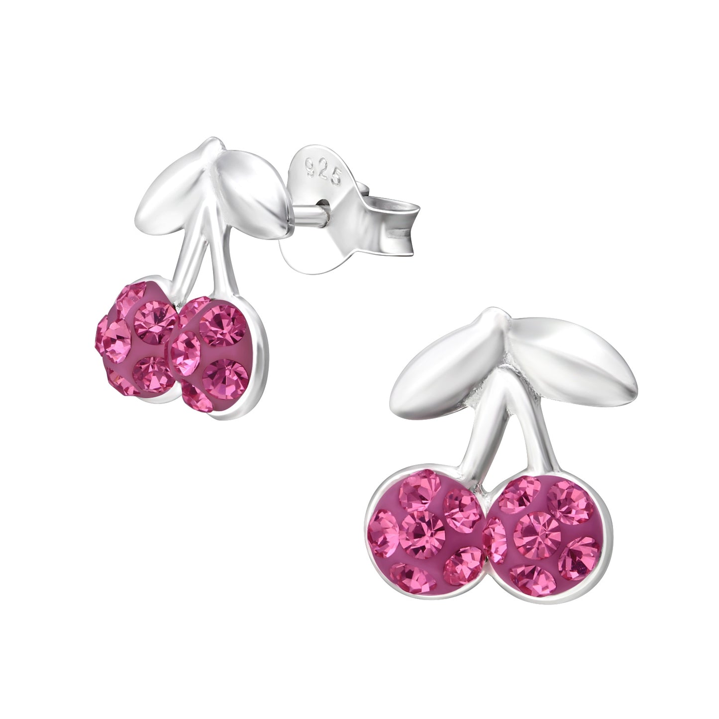 Cherry Stud Crystal Earrings - Kids Sparkle Jewellery