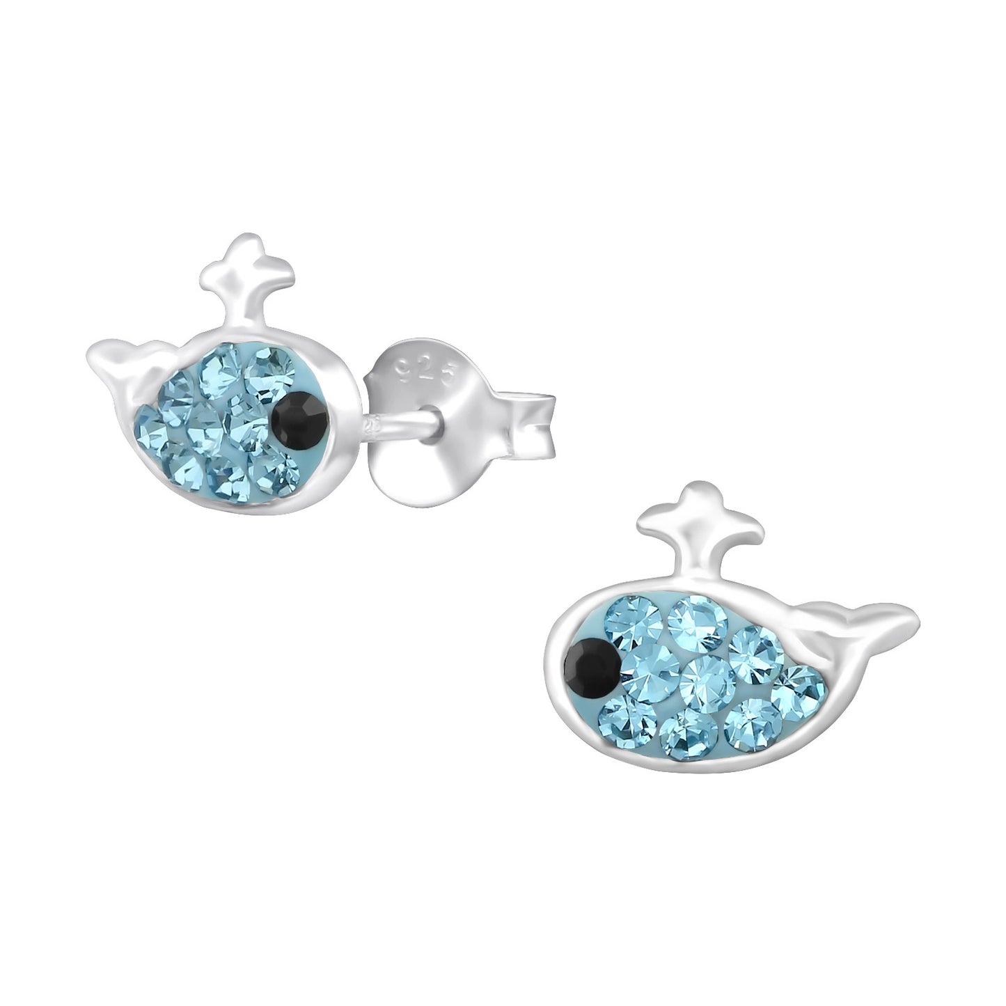 Kids Blue Whale Earrings - Sterling Silver Studs (2 Styles)