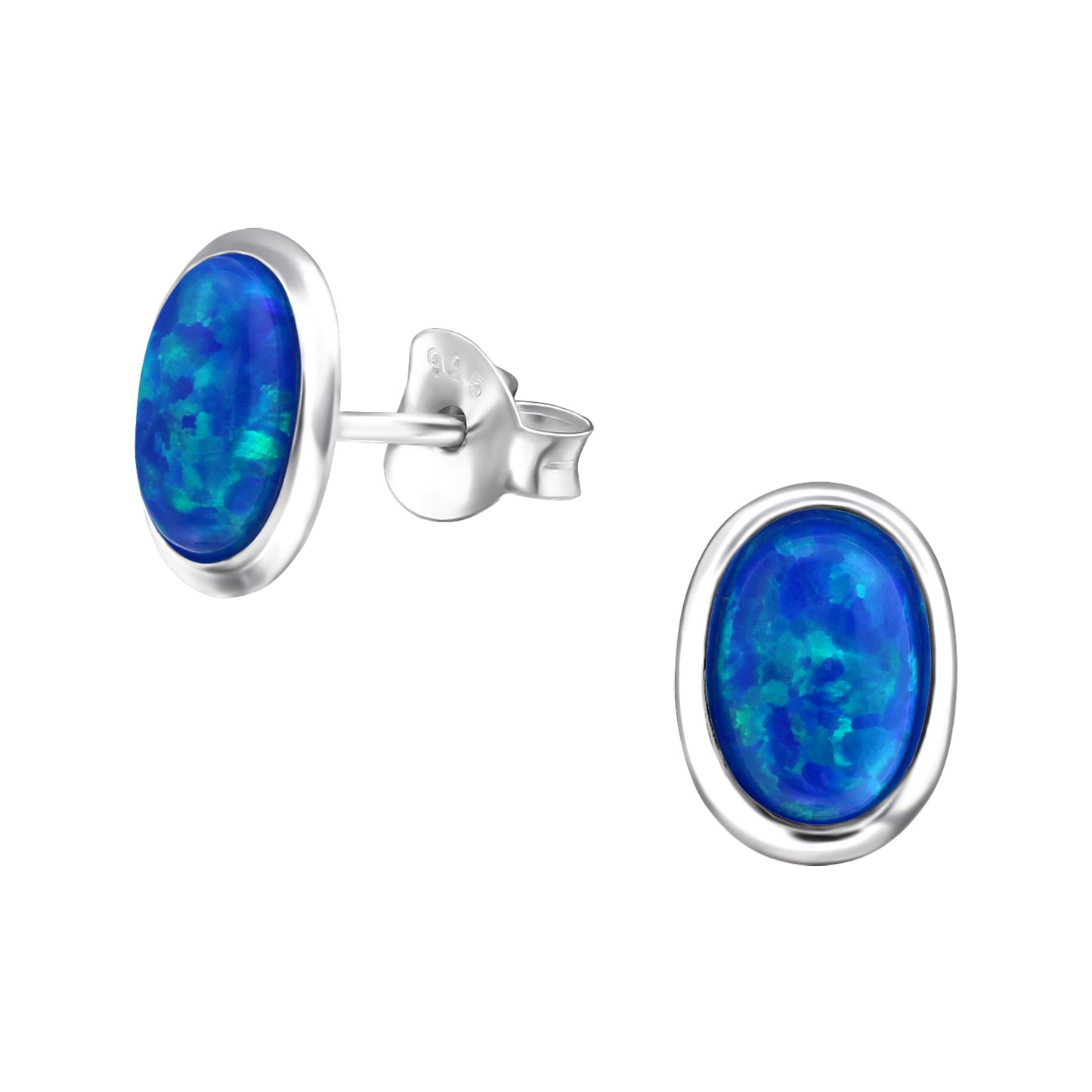Fake Opal Earrings, Colour Shifting - Silver Plated Sterling Silver