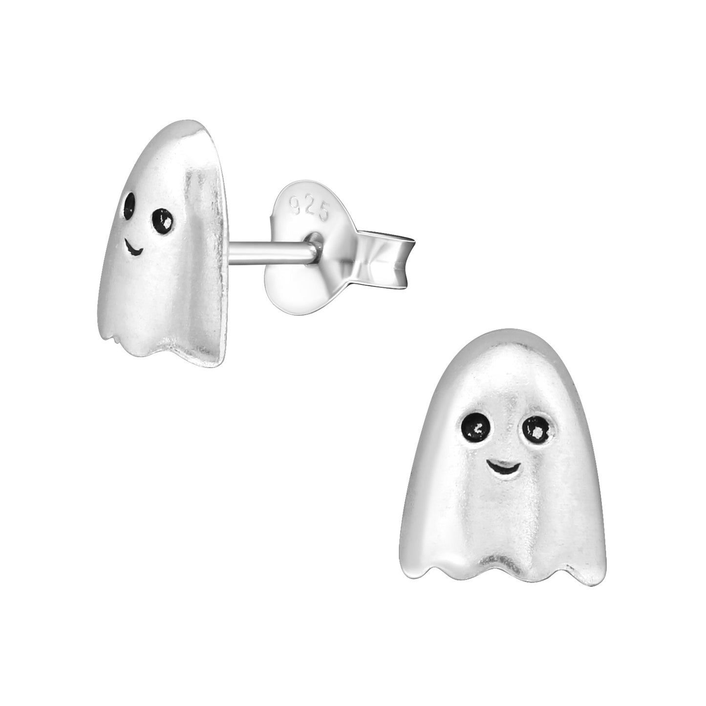 Ghost Earrings Sterling Silver - Halloween Studs