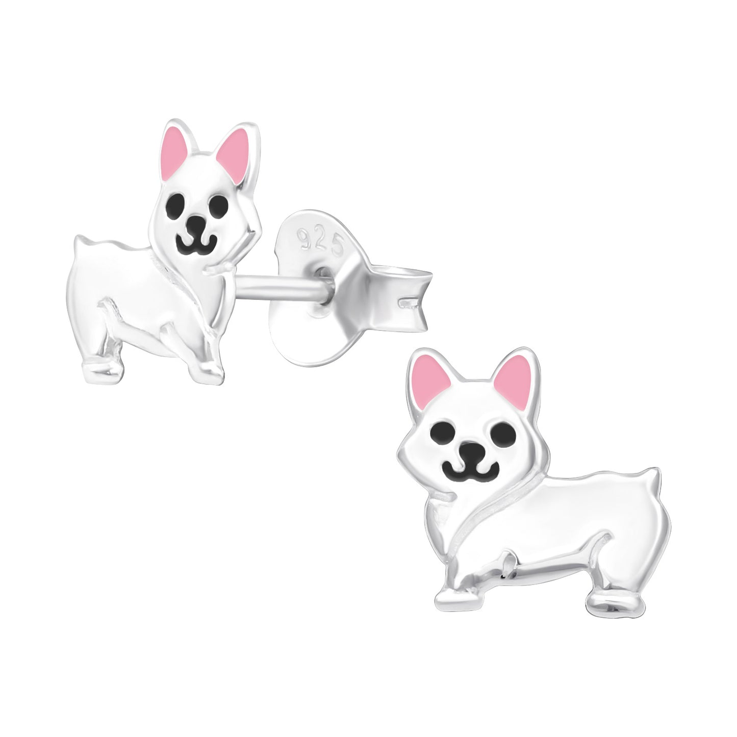 Puppy Dog Earrings, Safe Sterling Silver Kids Studs