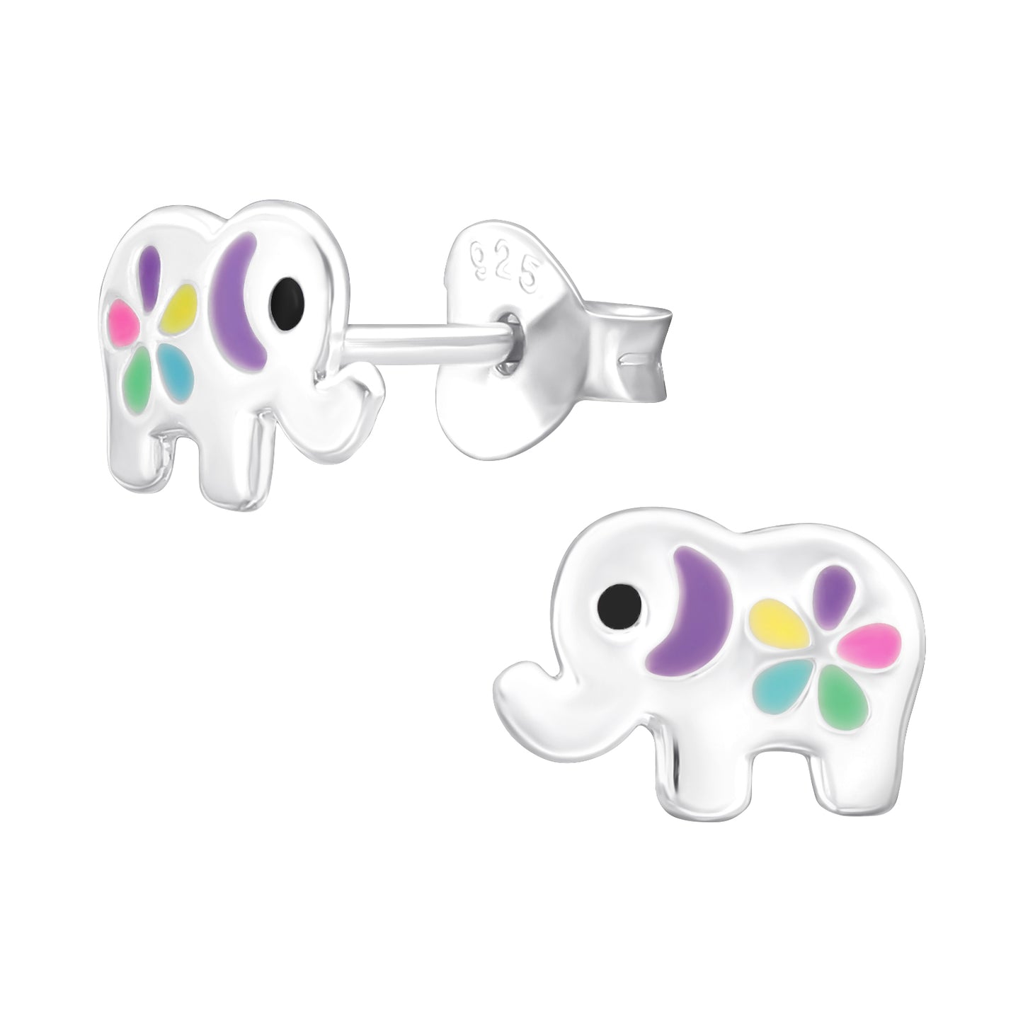 Baby Elephant Animal Studs - Sterling Silver
