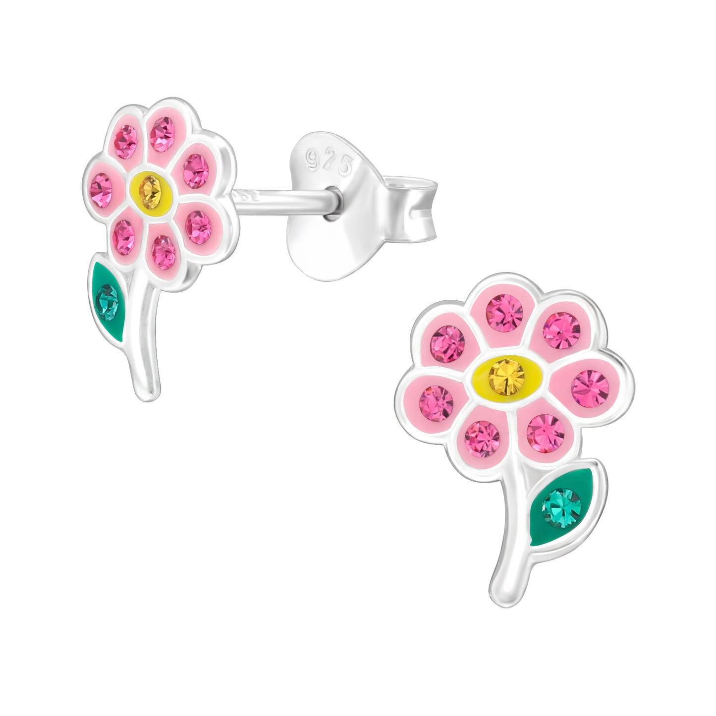 Flower Earrings, Kids Sterling Silver Floral Studs