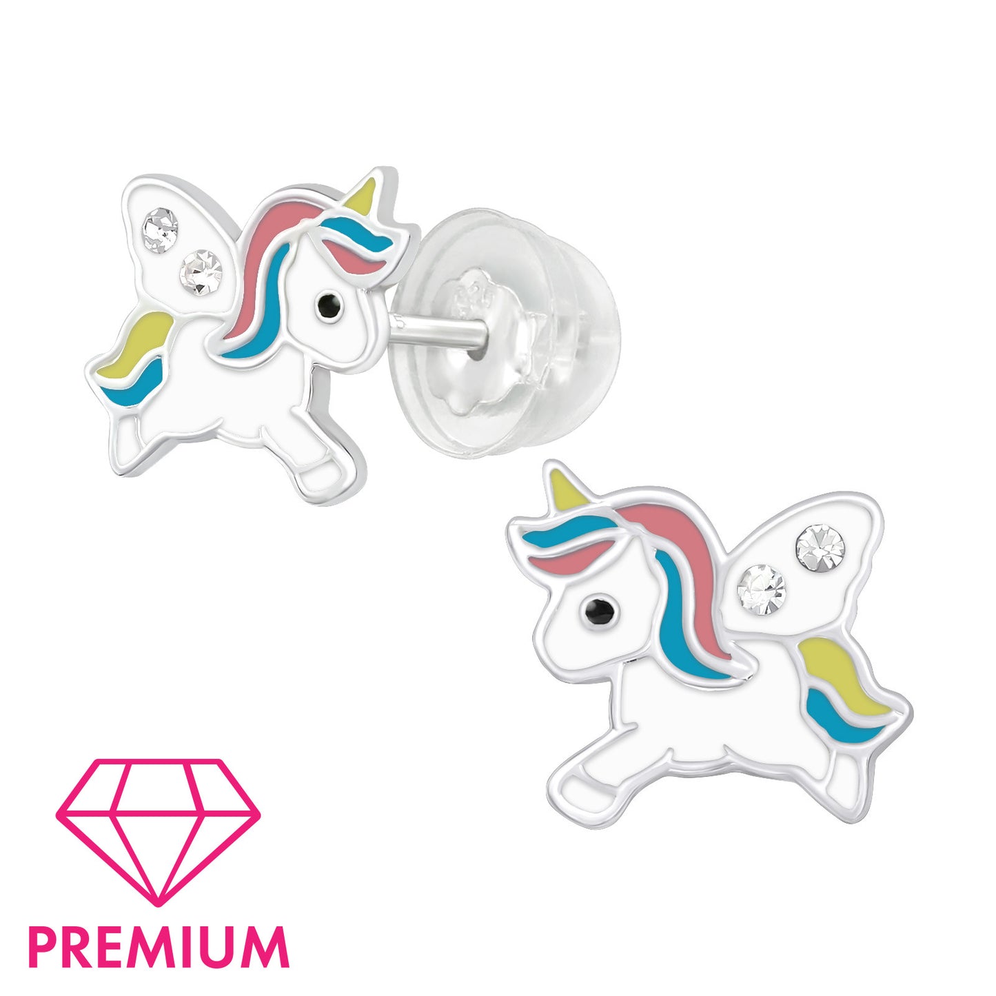 Unicorn Earrings - Premium Kids Sterling Silver