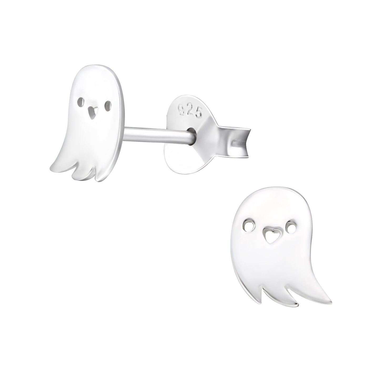 Ghost Earrings Sterling Silver - Halloween Studs