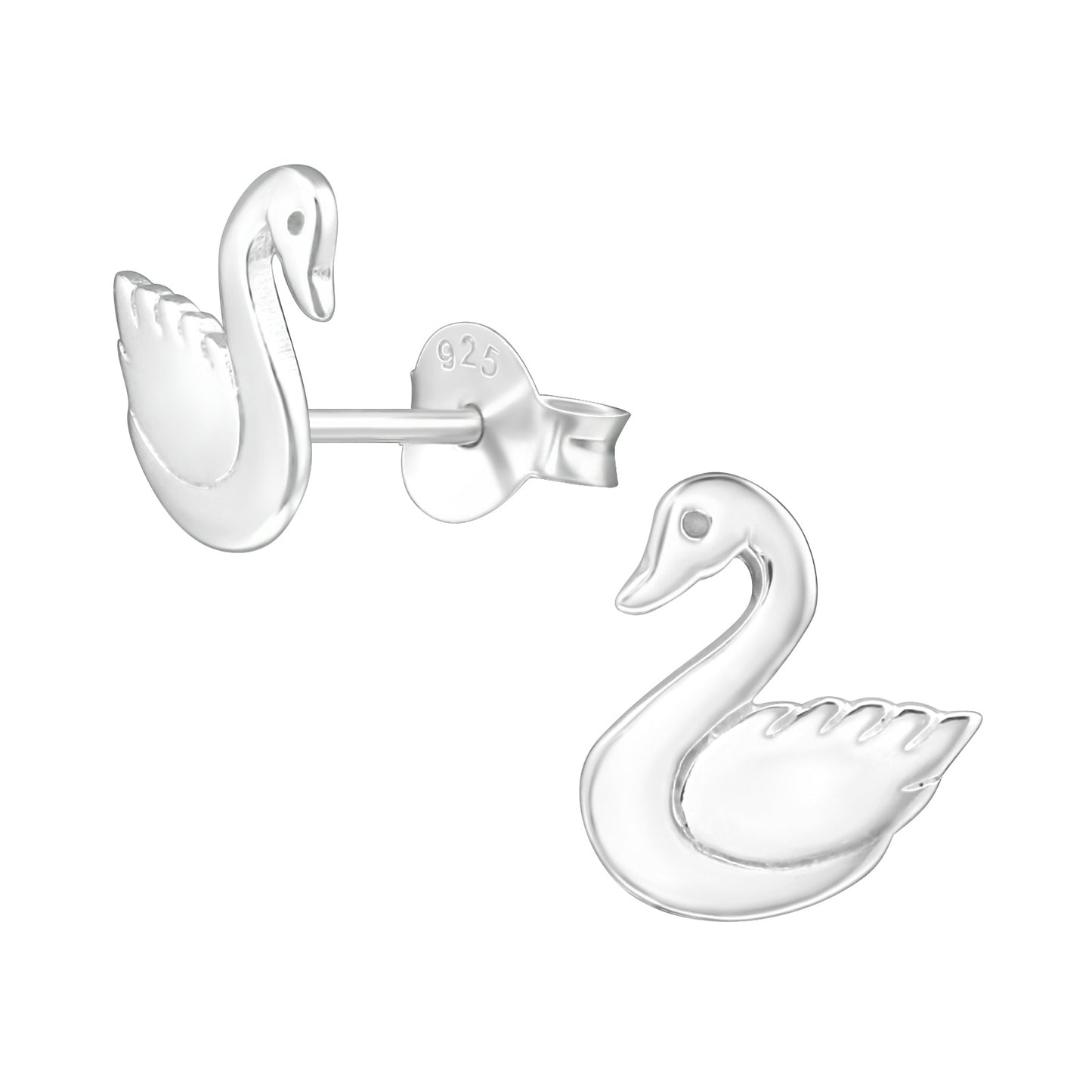 Sterling Silver Swan Earrings