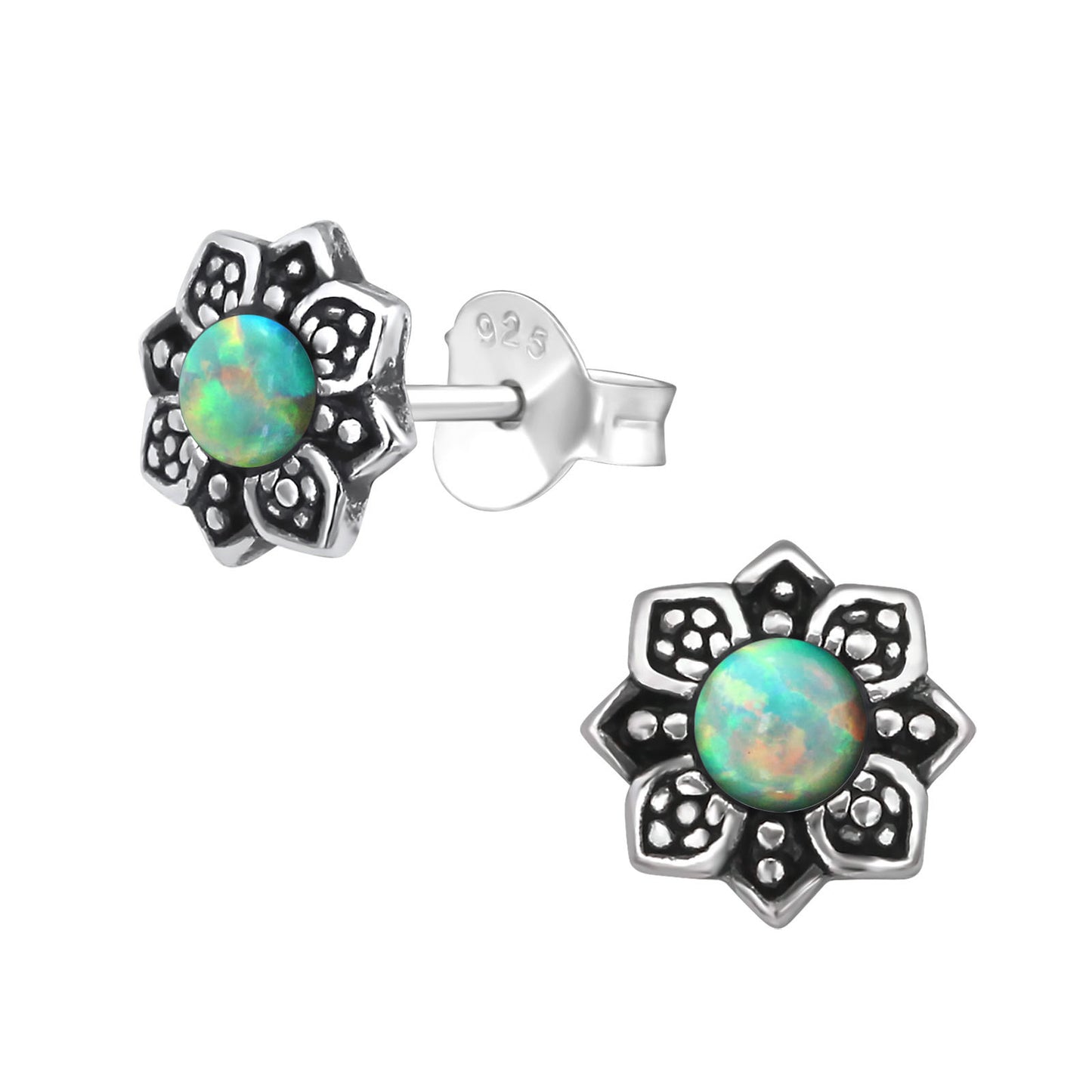 Flower Ear Studs - Hippy Earrings Line (Sterling Silver)