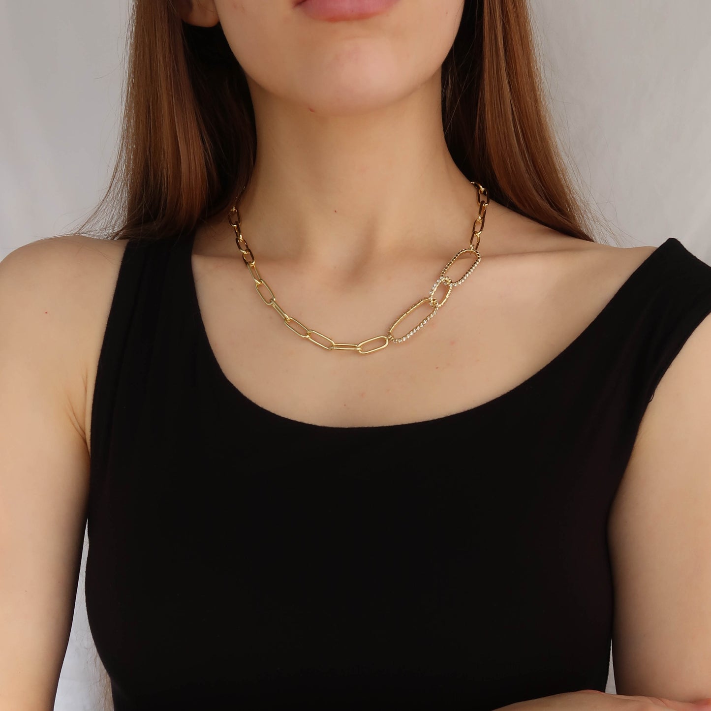 Women's Gold Multi Link Necklace - Gold Plated Brass