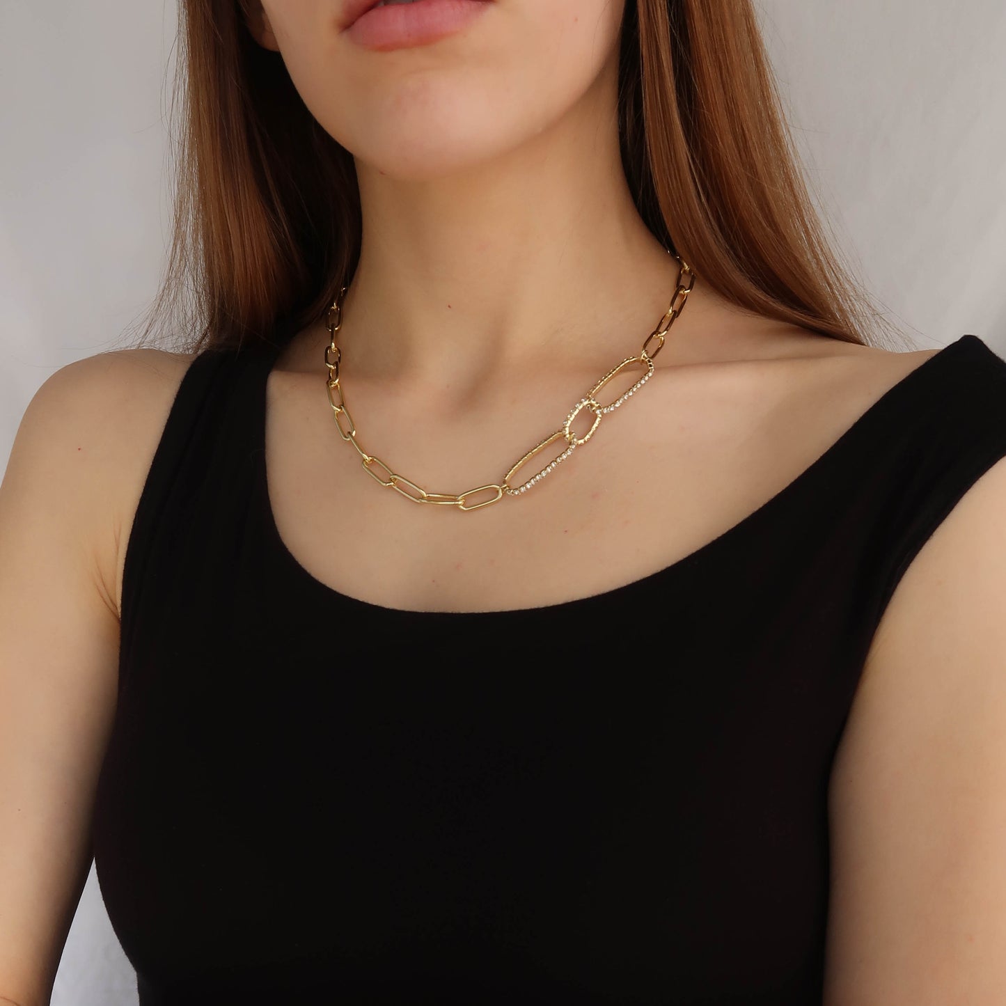 Women's Gold Multi Link Necklace - Gold Plated Brass