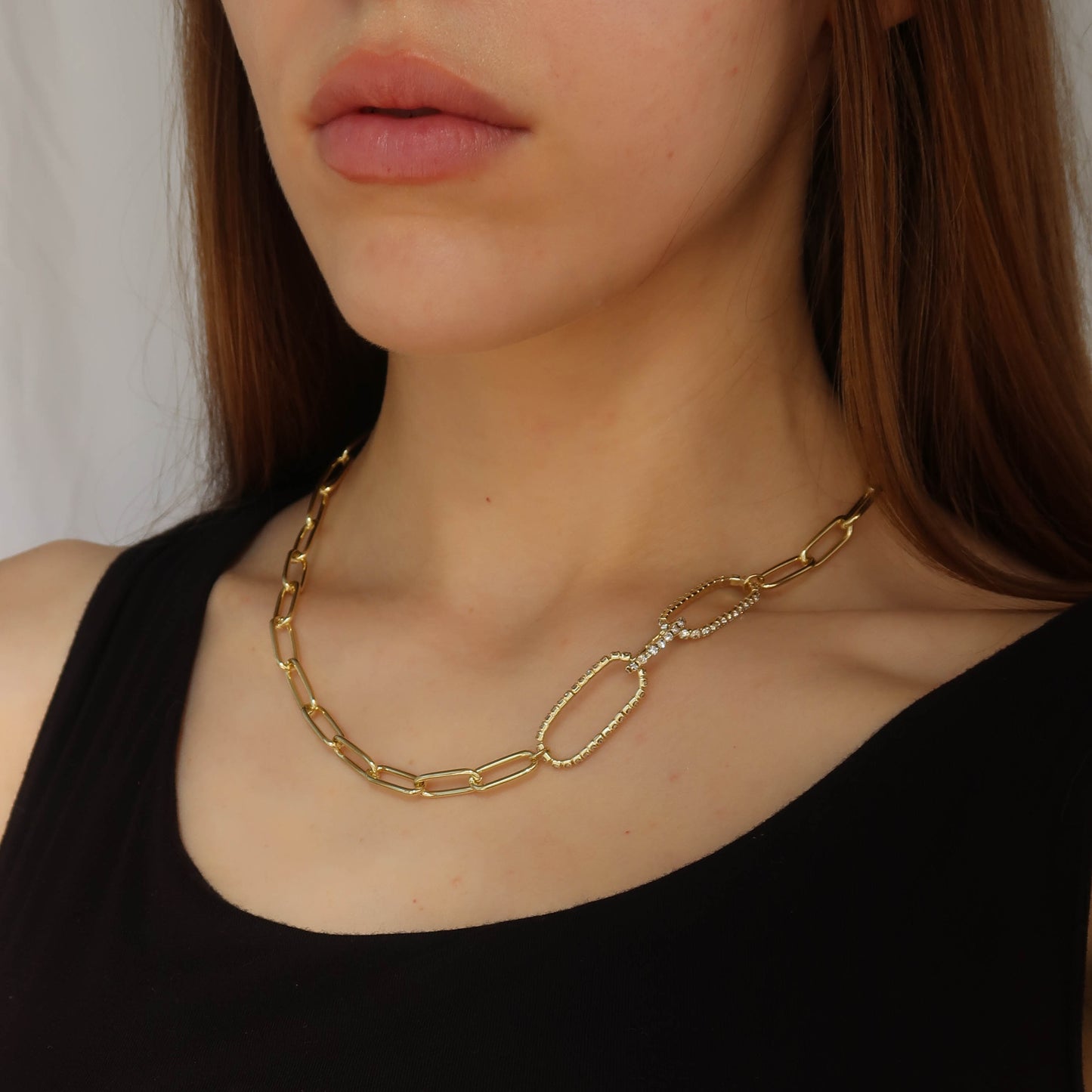 Women's Gold Multi Link Necklace - Gold Plated Brass