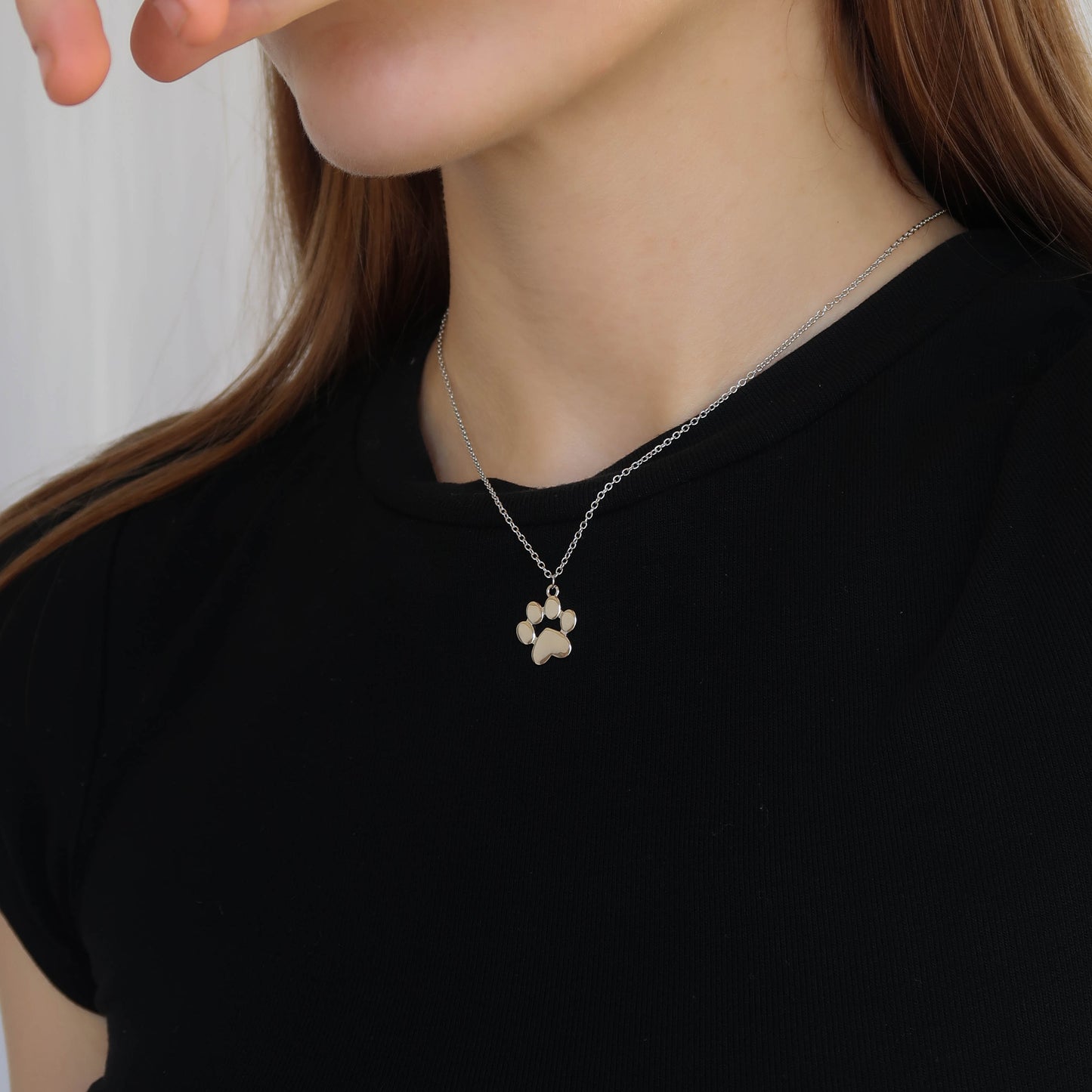 SILVER PAW PRINT PENDANT - Children's Sterling Silver Dog Necklace