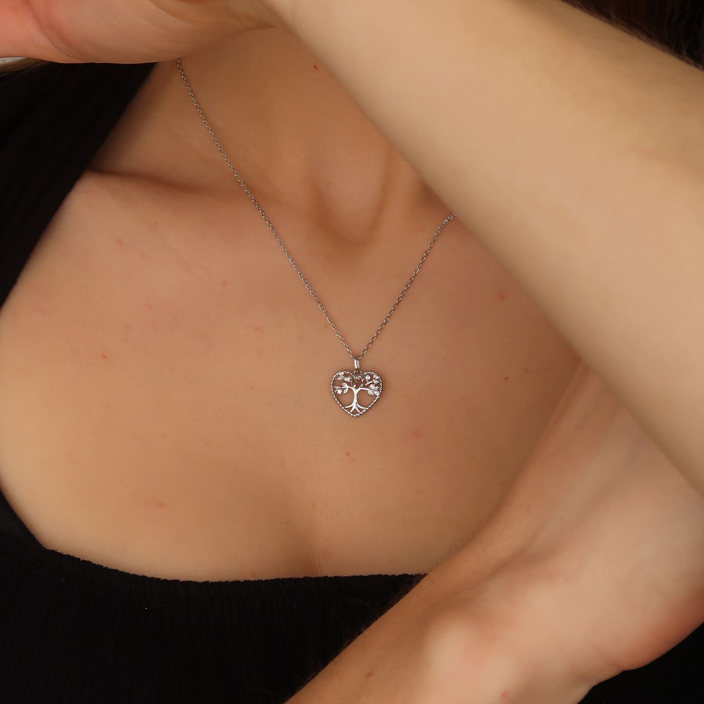 Tree of Hearts Necklace (45cm) - Made from Sterling Silver