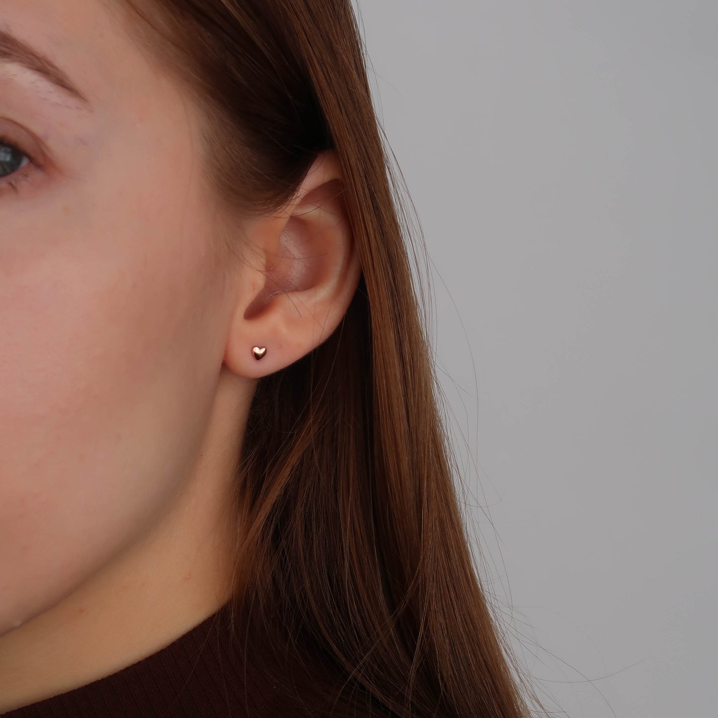 MINI ROSE GOLD HEART STUDS (4mm) - Made from Sterling Silver