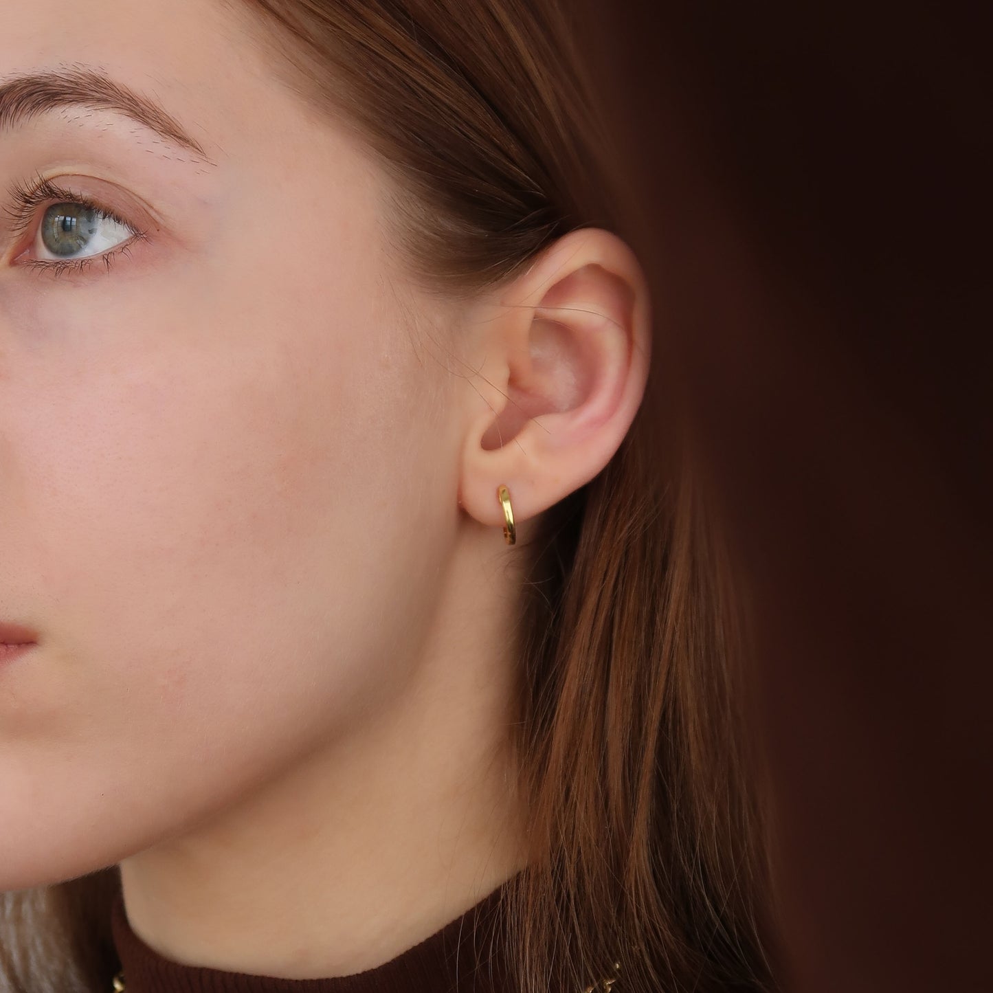 Gold Huggie Hoops (small) - Sterling Silver Earrings