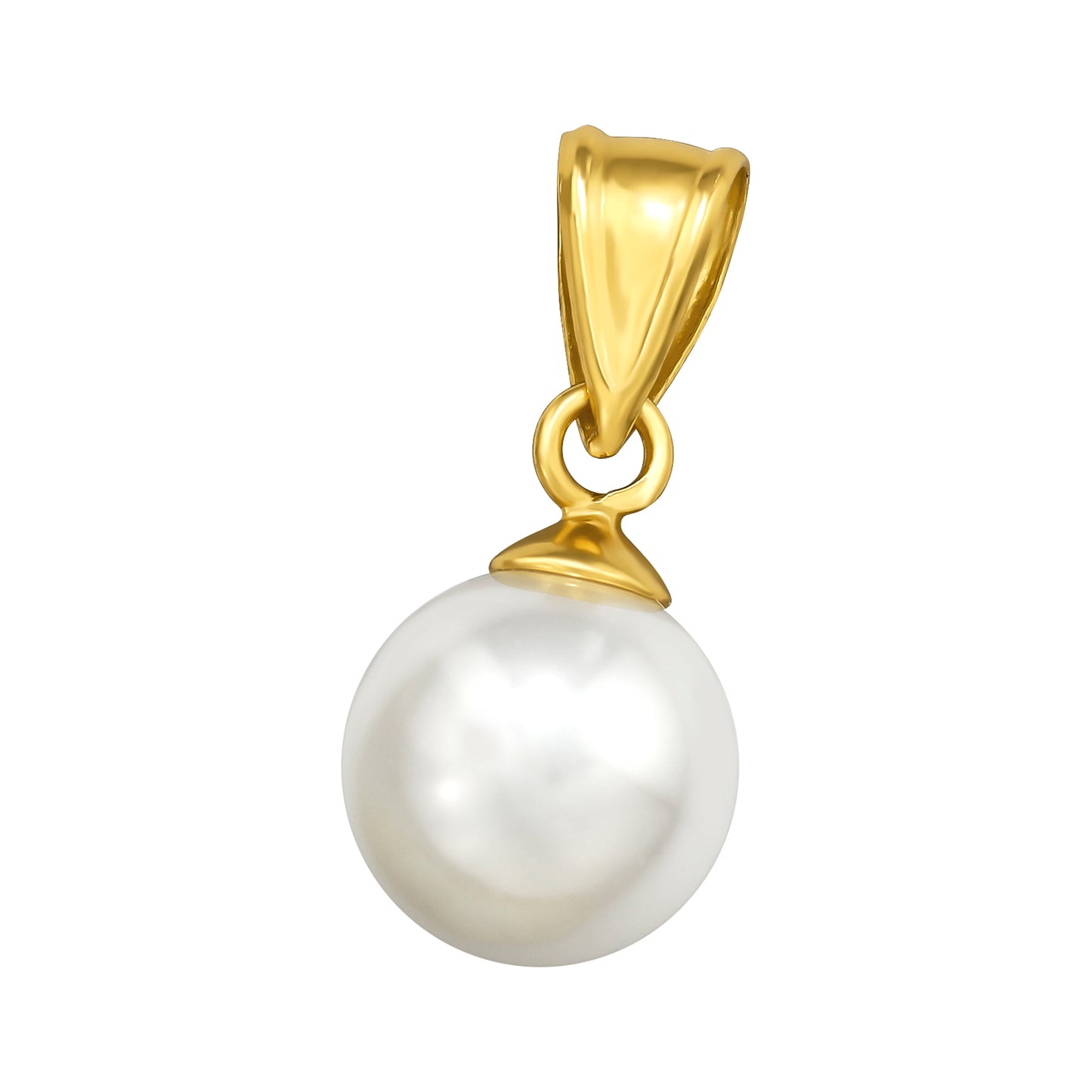 Gold Pearl Charm for Necklace - Pendant Only