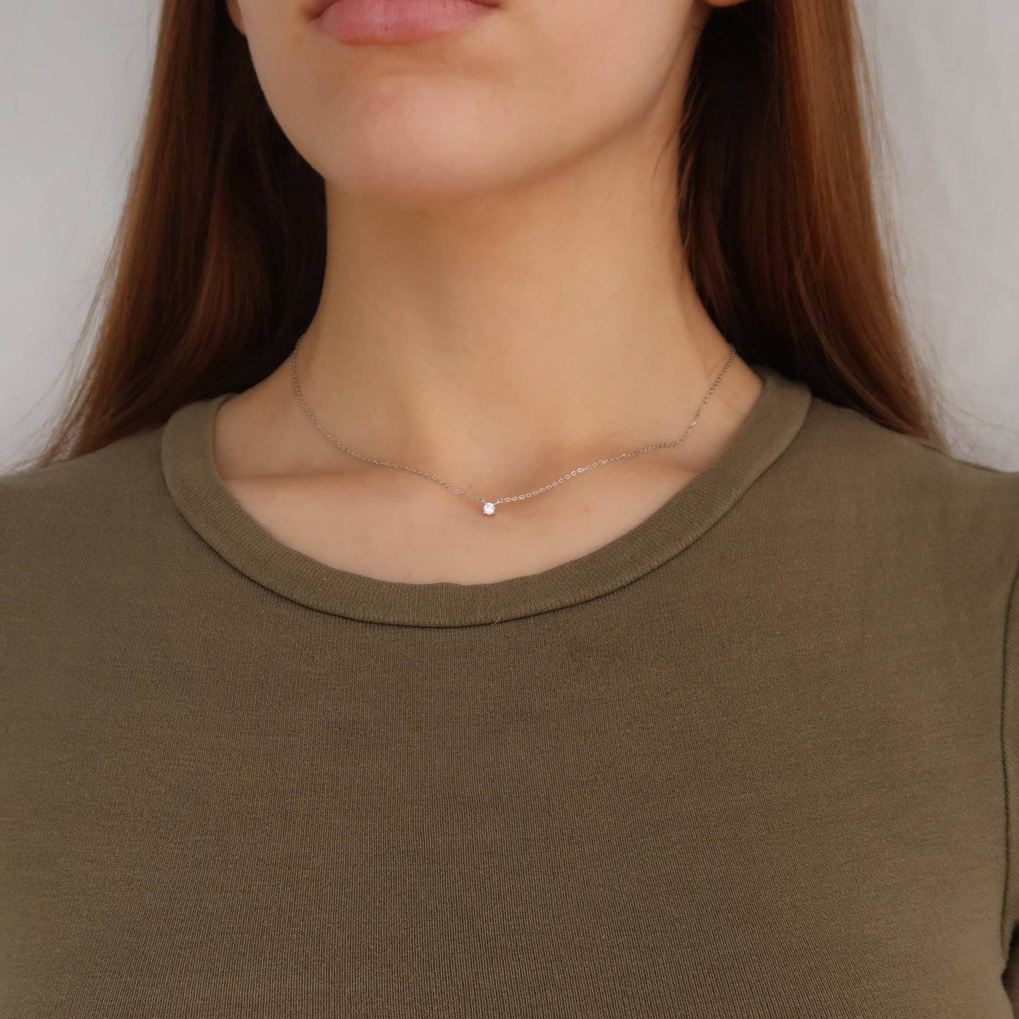 Dainty Crystal Necklace - Feminine Sparkling 925 Sterling Silver