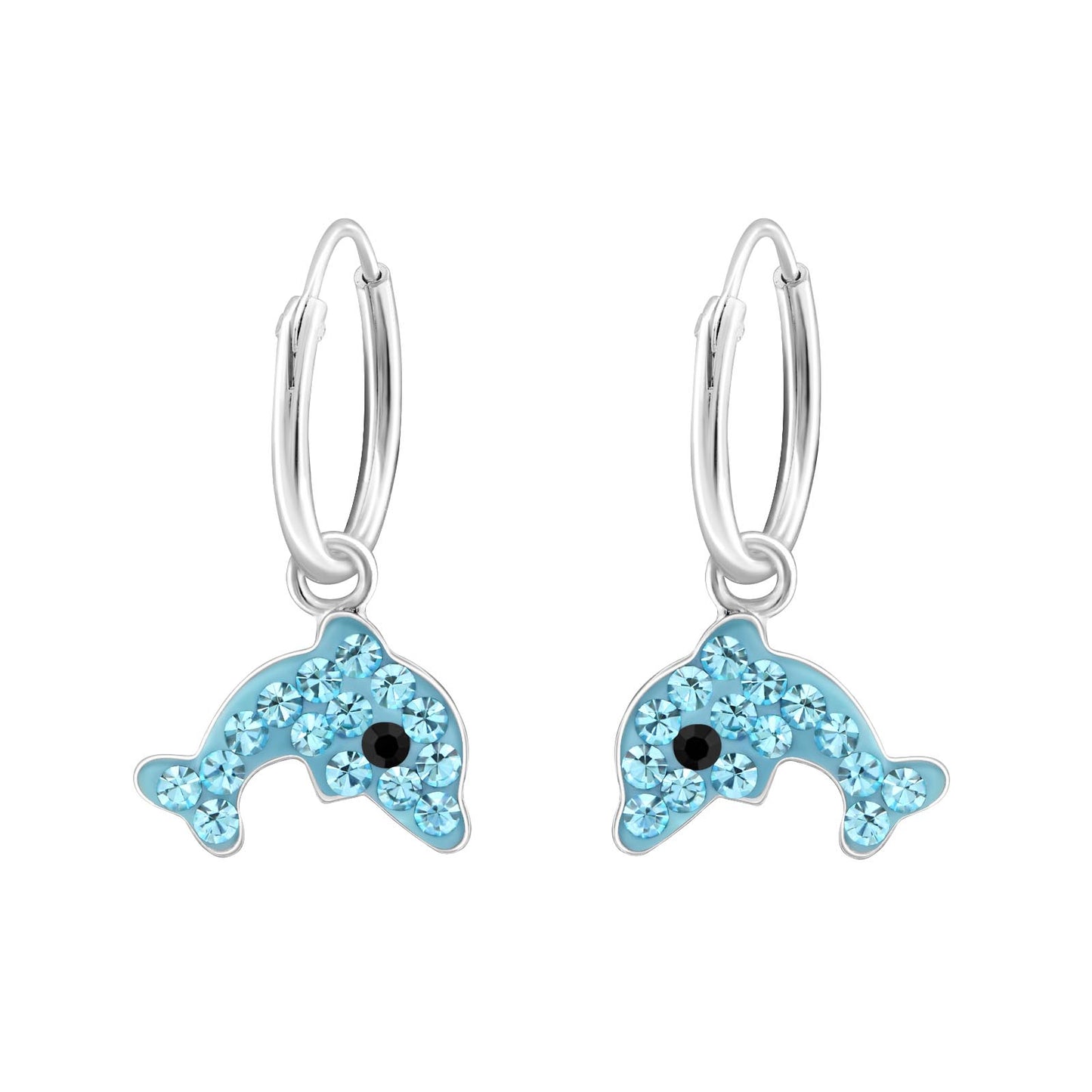 Dolphin Earrings - Sparkling Sterling Silver Sleepers