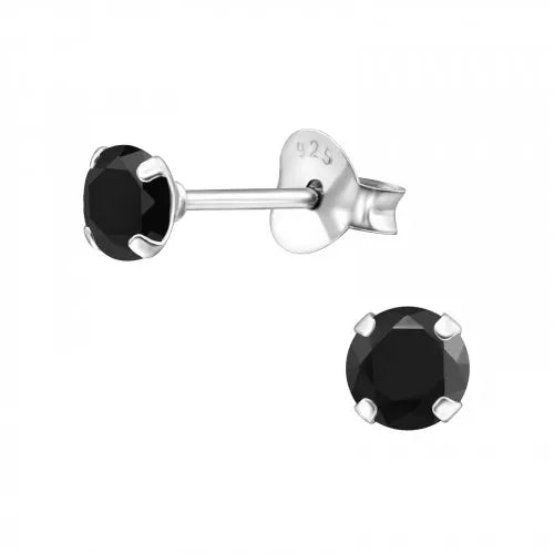 4mm Simple Earring Studs - Cubic Zirconia and Sterling Silver