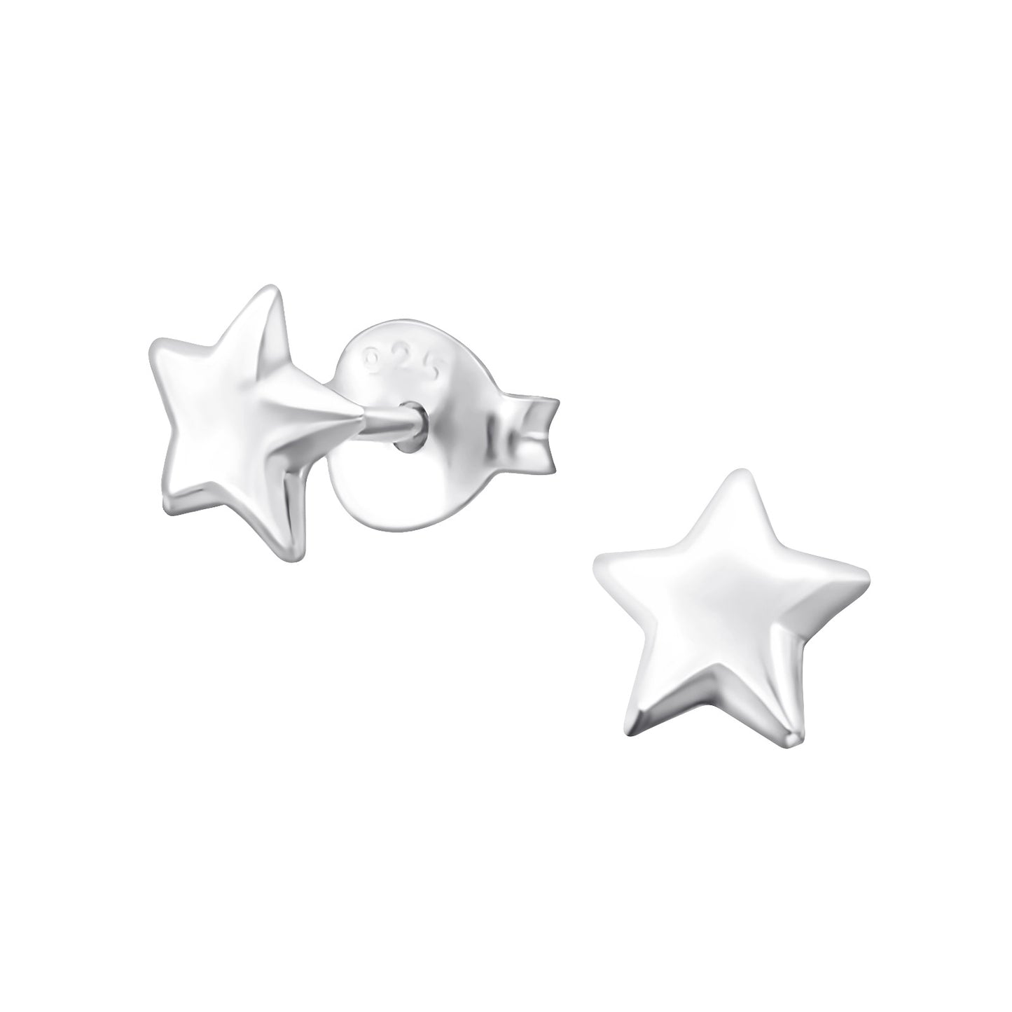 REAL Silver Plated Tiny Star Studs - 925 Sterling Silver (silver stars)
