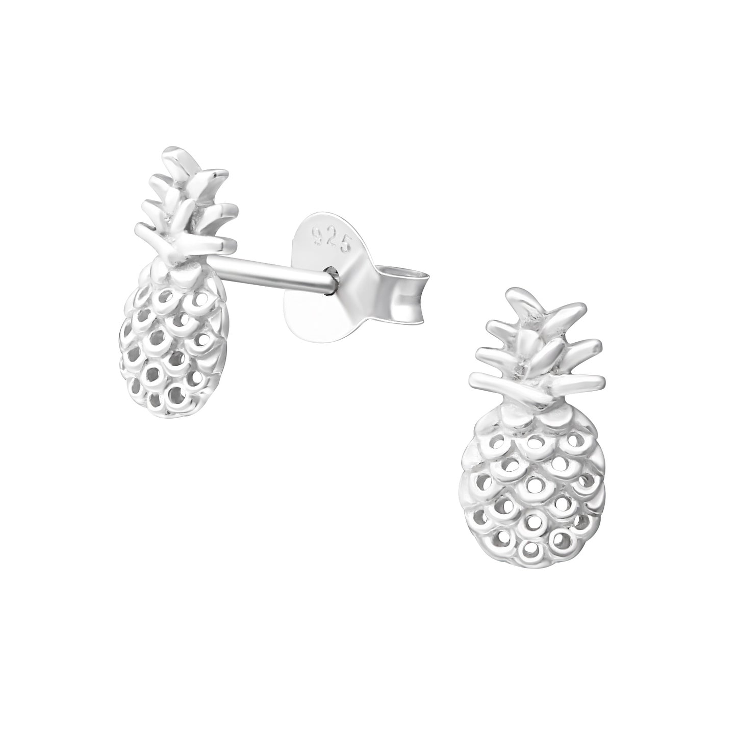 pineapple studs earrings fruit silver jewellery