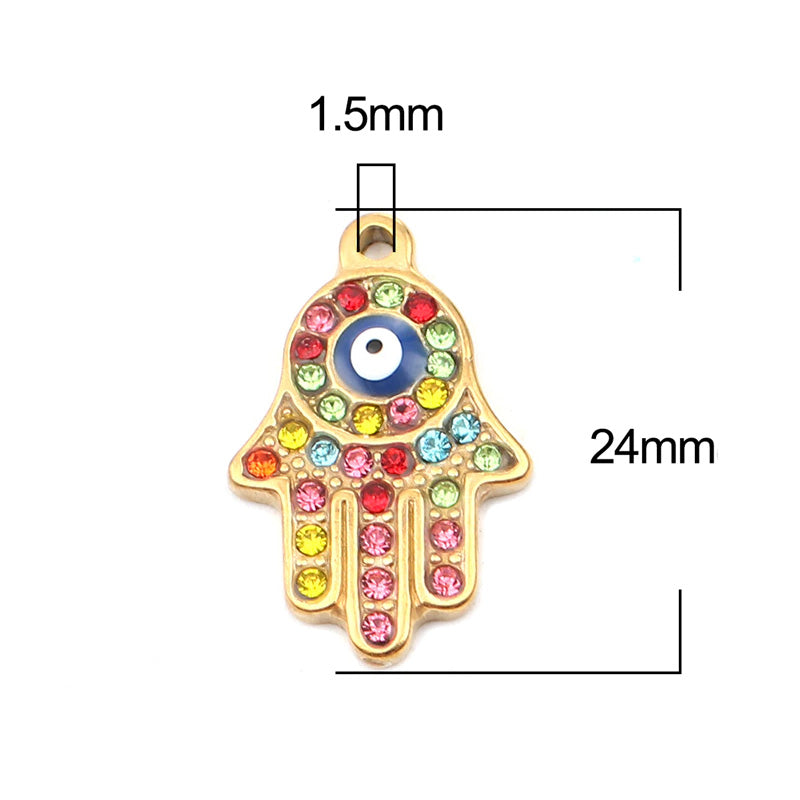 Hamsa Charm - Evil Eye Fatima Hand Protection Symbol