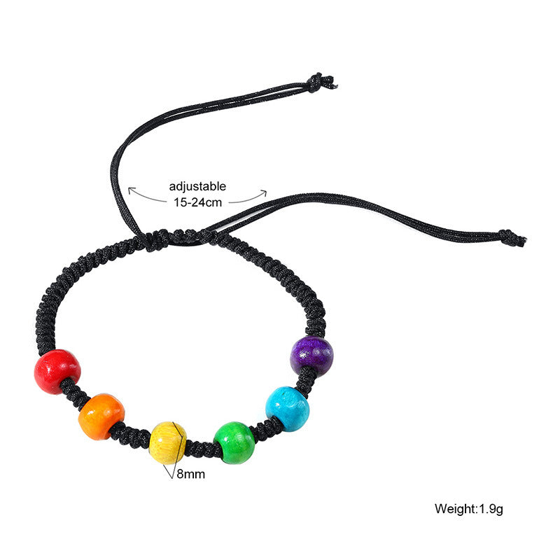 PRIDE LGBTQ+ BRACELET: Adjustable Rainbow Bead