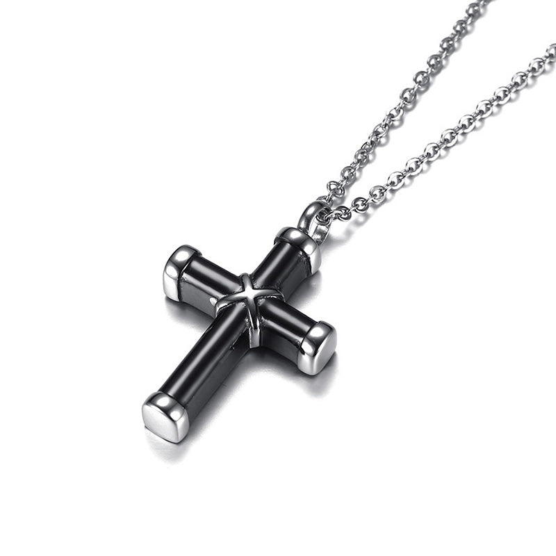 CROSS URN CREMATION NECKLACE - Christian Faith Ash Necklace