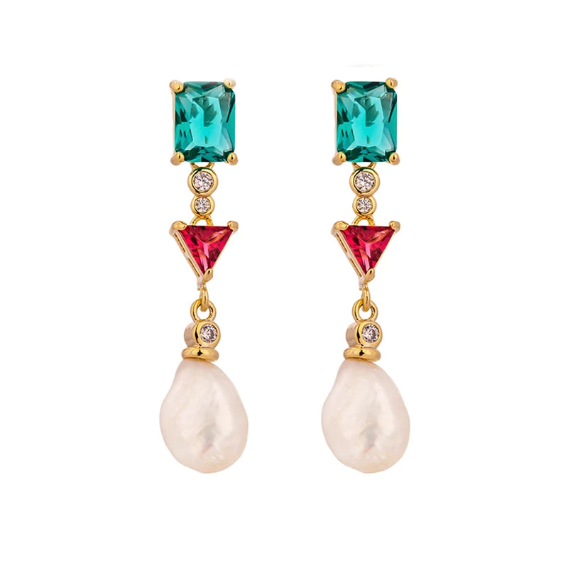 Women's Gold Pearl Drop Earrings