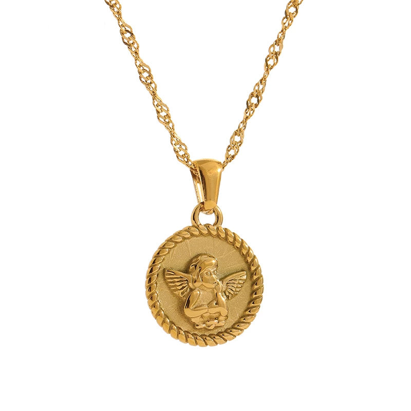 ANGEL BABY - Gold Singapore Chain Necklace 40cm (stainless steel)