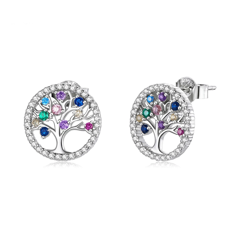 TREE OF LIFE STUDS - Sterling Silver Earrings for Women