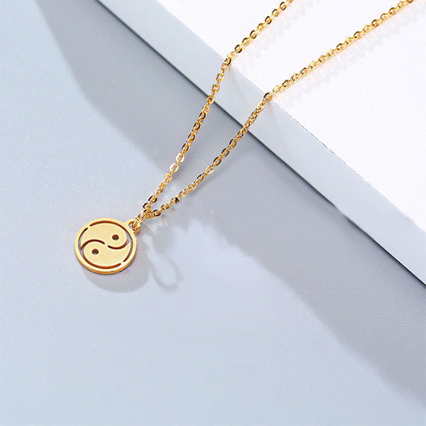 Ying Yang Necklace in Gold, Silver (45cm) - Stainless Steel Necklace