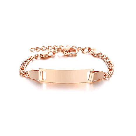 Baby's Engravable ID Bracelet in Rose Gold - Stainless Steel Children's Bracelet