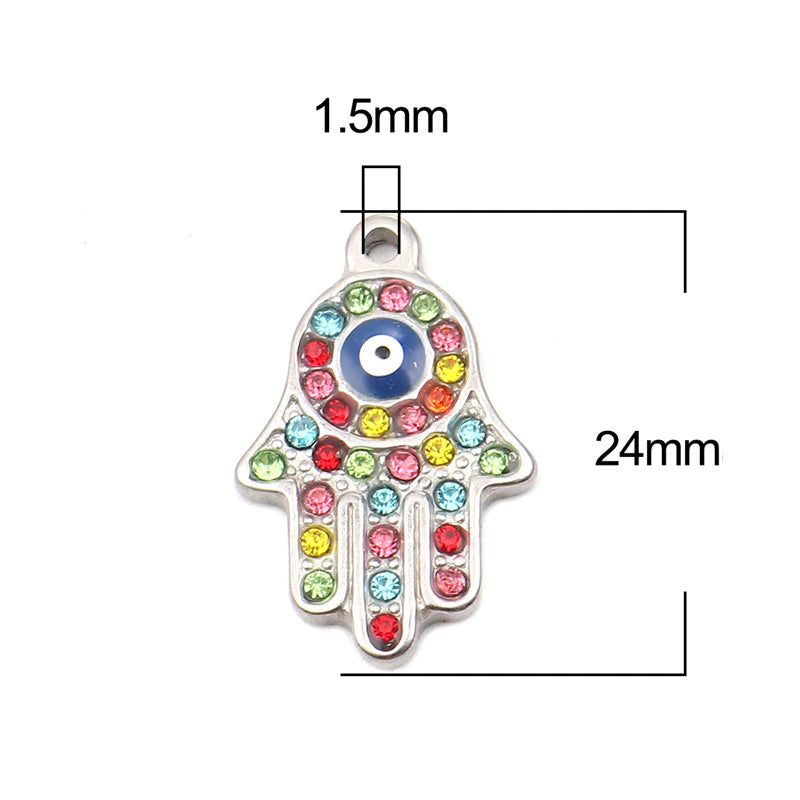 Hamsa Charm - Evil Eye Fatima Hand Protection Symbol