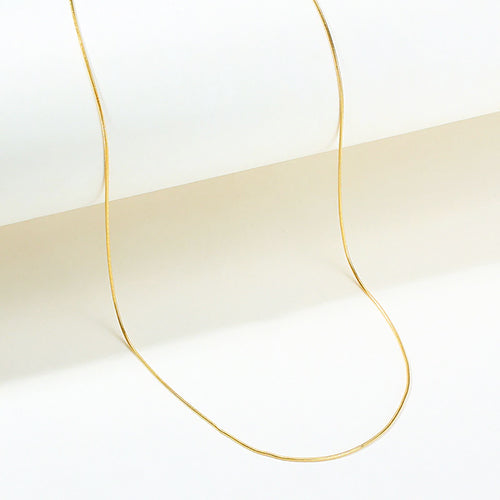 Antique Gold Skinny Round Snake Chain Necklace (1mm thin) - Stainless Steel