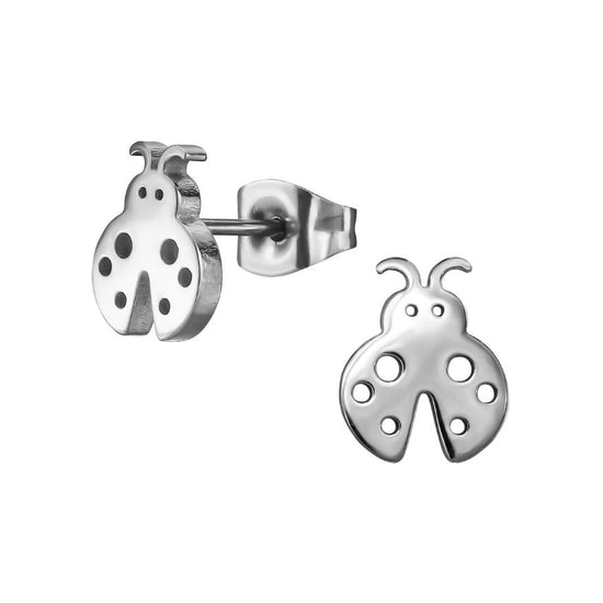 Fun Steel Studs - LadyBug Earrings, Alien, Penguin & Dog Paw Heart Earrings
